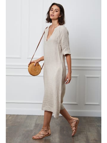 Joséfine Leinen-Kleid "Granel" in Beige