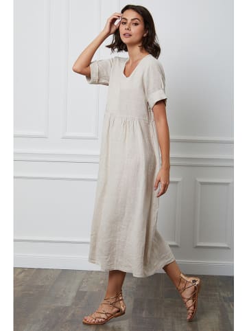 Joséfine Leinen-Kleid "Gustavo" in Beige