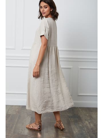 Joséfine Leinen-Kleid "Gustavo" in Beige