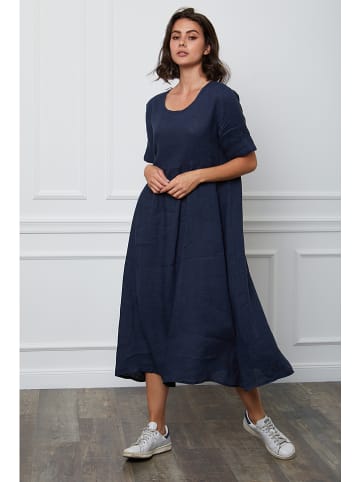 Joséfine Leinen-Kleid "Gustavo" in Dunkelblau