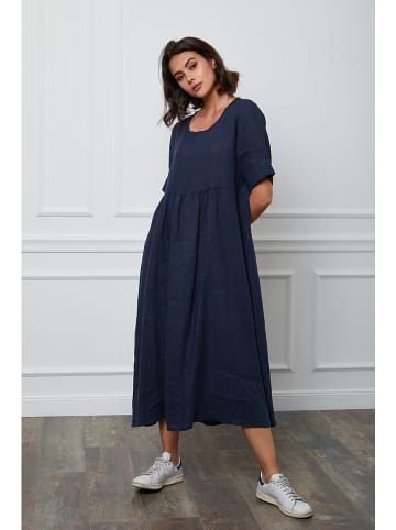 Joséfine Leinen-Kleid "Gustavo" in Dunkelblau