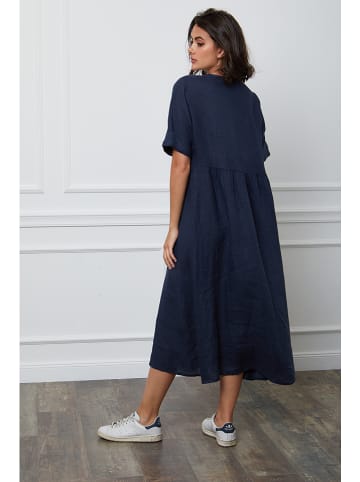 Joséfine Leinen-Kleid "Gustavo" in Dunkelblau