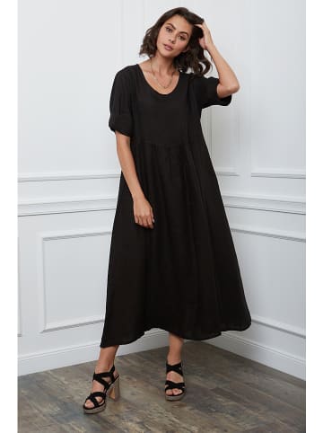 Joséfine Leinen-Kleid "Gustavo" in Schwarz