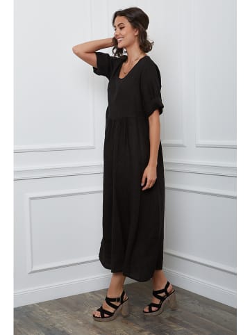 Joséfine Leinen-Kleid "Gustavo" in Schwarz