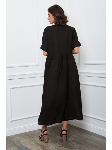 Joséfine Leinen-Kleid "Gustavo" in Schwarz