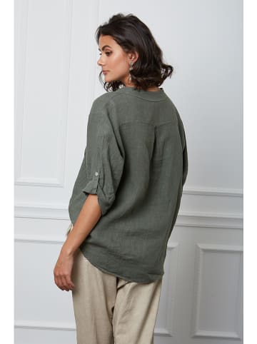Joséfine Leinen-Bluse "Helly" in Khaki