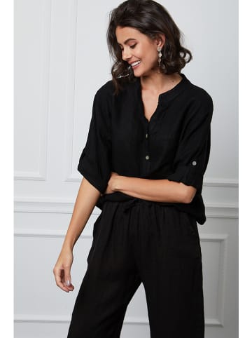 Joséfine Leinen-Bluse "Helly" in Schwarz