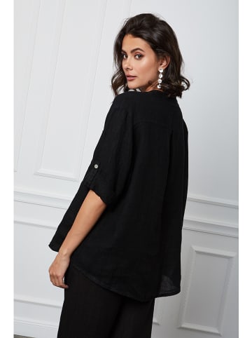 Joséfine Leinen-Bluse "Helly" in Schwarz