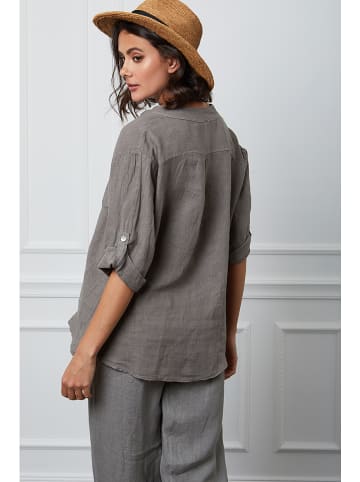 La Compagnie Du Lin Leinen-Bluse "Helly" in Taupe