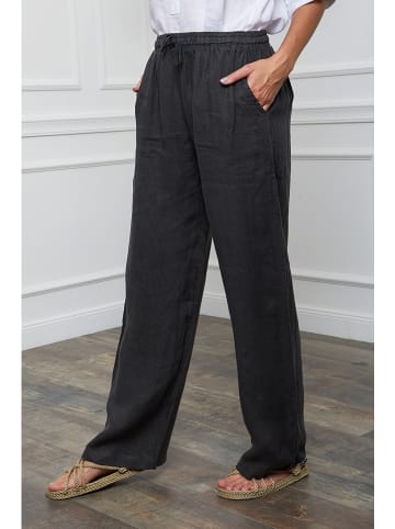 Fleur de Lin Linnen broek "Honas" antraciet