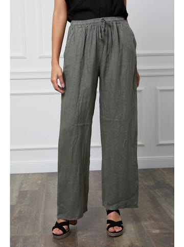 Joséfine Leinen-Hose "Honas" in Khaki
