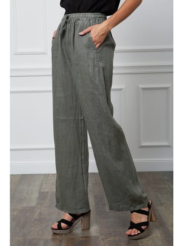 Joséfine Leinen-Hose "Honas" in Khaki