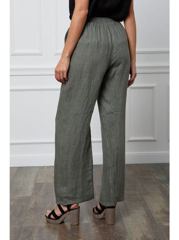 Joséfine Leinen-Hose "Honas" in Khaki