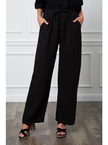 Joséfine Leinen-Hose "Honas" in Schwarz