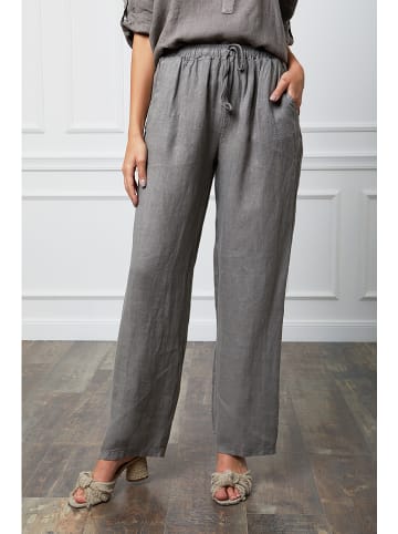 Joséfine Leinen-Hose "Honas" in Taupe