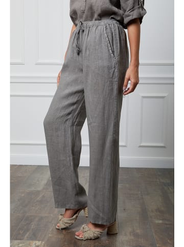 Joséfine Leinen-Hose "Honas" in Taupe