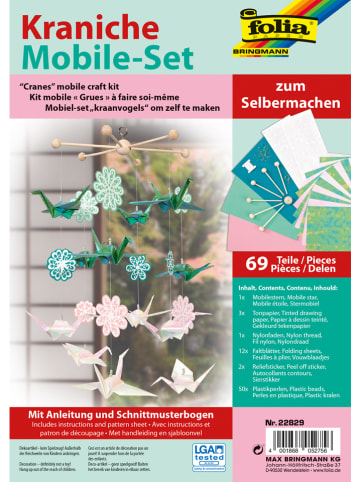 Folia Bastelset "Kraniche-Mobile" in Grün/ Rosa