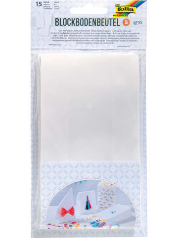 folia PAPER Papiertüten in Weiß - 15 Stück