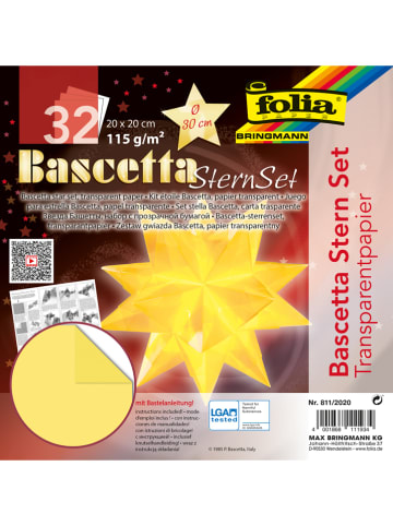 folia PAPER Bascetta-Stern-Bastelset in Gelb - Ø 20 cm