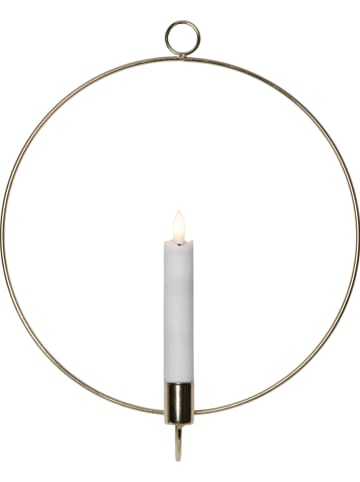 STAR Trading Decoratieve ledhanger "Flame Wall" messingkleurig - Ø 28 cm