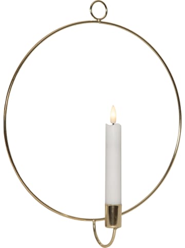 STAR Trading Decoratieve ledhanger "Flame Wall" messingkleurig - Ø 28 cm