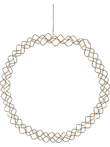 STAR Trading LED-Dekohänger "Hoop" in Messing - Ø 30 cm