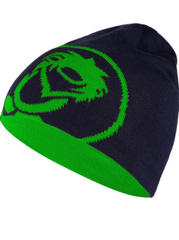Trollkids Dwustronna czapka beanie "Trollfjord" w kolorze zielono-granatowym