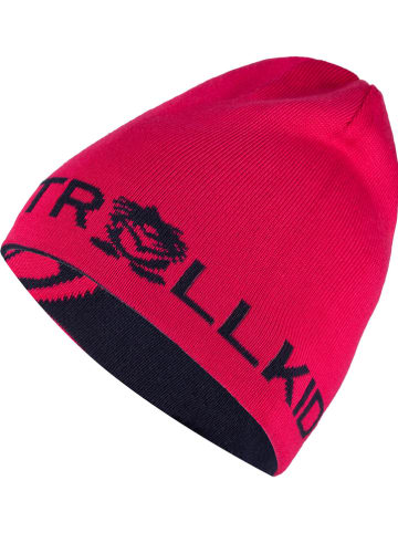 Trollkids Dwustronna czapka beanie "Trollfjord" w kolorze różowo-granatowym