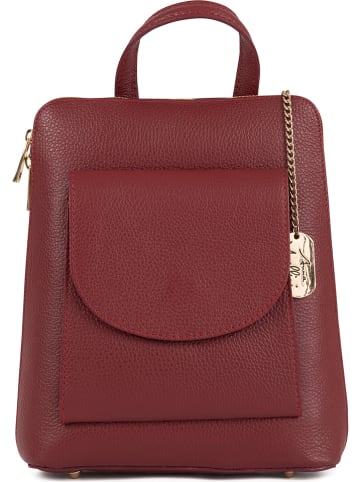 Anna Morellini Leren rugzak bordeaux - (B)24 x (H)28 x (D)8 cm