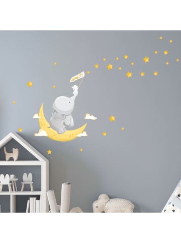 Ambiance Tatuaż ścienny "Elephant and rabbit catch the stars"
