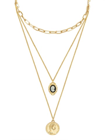 Tassioni Vergold. Halskette mit Anhängern - (L)61 cm