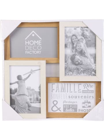THE HOME DECO FACTORY Ramka w kolorze jasnobrązowo-białym na zdjęcia - 28 x 27,5 cm