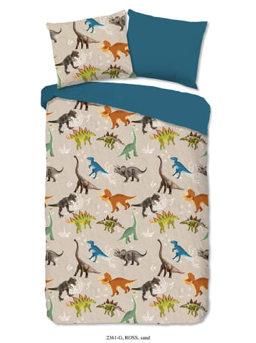 Good Morning Bettwäsche-Set "Ross" in Beige/ Blau