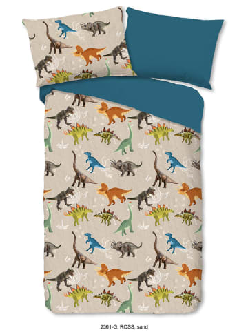 Good Morning Bettwäsche-Set "Ross" in Beige/ Blau