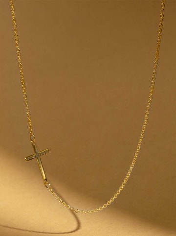 L instant d Or Naszyjnik "Petite croix" z elementem ozdobnym - dł. 42 cm