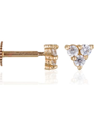 L instant d Or Gouden oorstekers "Trio brillant" met zirkonia
