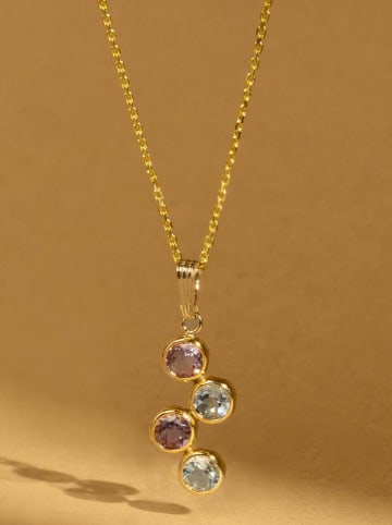 OR ÉCLAT Gouden hanger "Quadra" met edelstenen