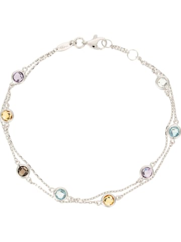 L instant d Or Witgouden armband "Colormix" met sierelementen