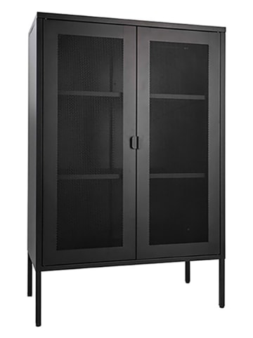 House Nordic Vitrinenschrank in Schwarz - (B)80 x (H)120 x (T)40 cm