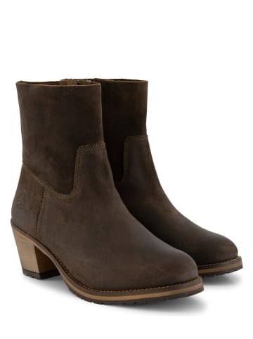 TRAVELIN' Leren enkellaarzen "Bordeaux" kaki