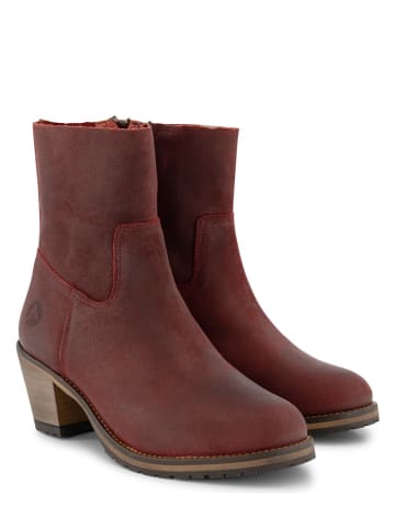 TRAVELIN' Leren enkellaarzen "Bordeaux" rood
