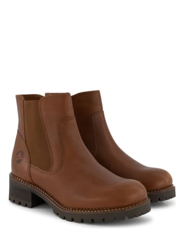TRAVELIN' Leder-Chelsea-Boots "Borgen" in Hellbraun