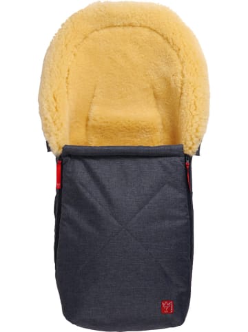 Kaiser Naturfellprodukte Lammfell-Fußsack "Emmi" in Dunkelblau - (L)80 x (B)37 cm