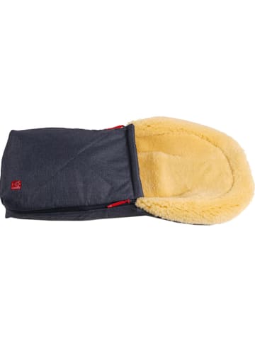 Kaiser Naturfellprodukte Lammfell-Fußsack "Emmi" in Dunkelblau - (L)80 x (B)37 cm