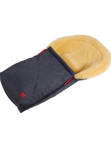 Kaiser Naturfellprodukte Voetenzak met lamsvacht "Emmi" donkerblauw - (L)80 x (B)37 cm