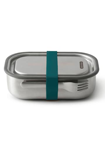 Black+Blum Lunchbox zilverkleurig/turquoise - (B)20 x (H)6,5 x (D)15 cm