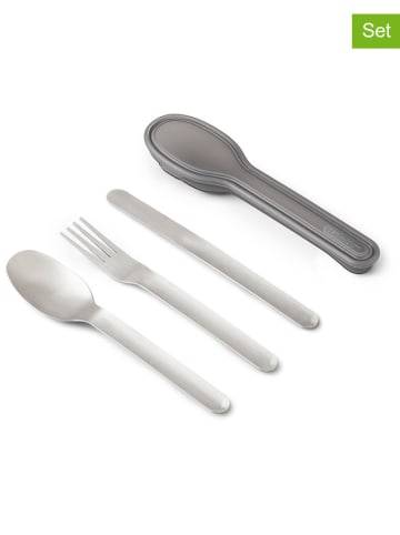 Black+Blum 4tlg. Besteck-Set in Silber/ Grau
