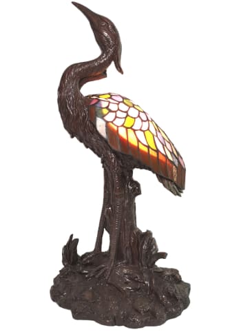 LumiLamp Tischleuchte "Vogel" in Braun/ Bunt - (H)53 cm