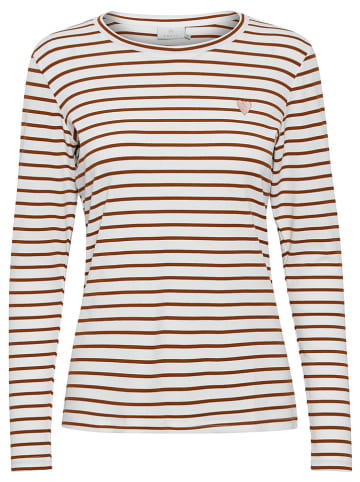 Kaffe Longsleeve "Liddy" in Weiß/ Braun
