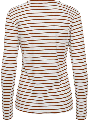 Kaffe Longsleeve "Liddy" in Weiß/ Braun